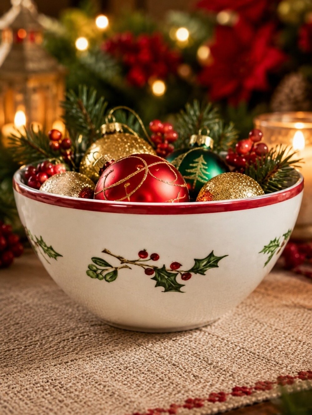 Traditions Holiday Celebrations Bowl by Christopher Radko | Christmas Ornament D